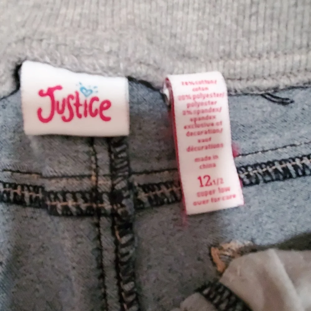 Justice Girls Super Low Cropped Jeans‎ Dark Wash Denim Size 12.5